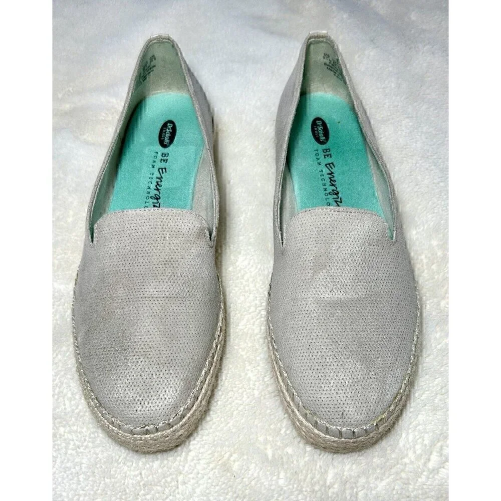 Dr. Scholls Shoes Womens Find Me Loafer Oyster Microfiber Espadrilles Size 9.5